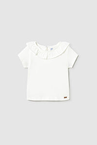 mini girl ruffle collar tee