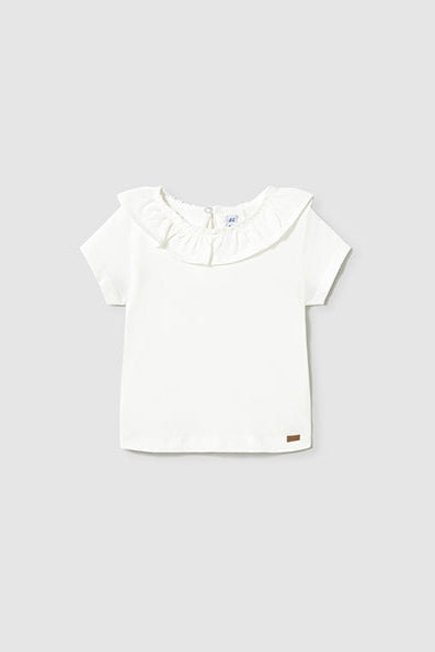 mini girl ruffle collar tee