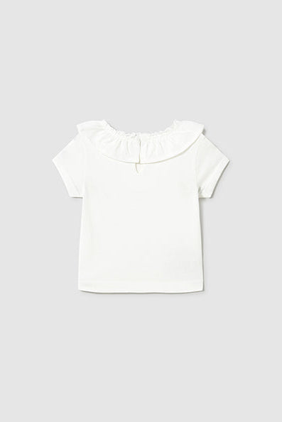 mini girl ruffle collar tee