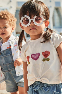 mini girl crochet heart tee