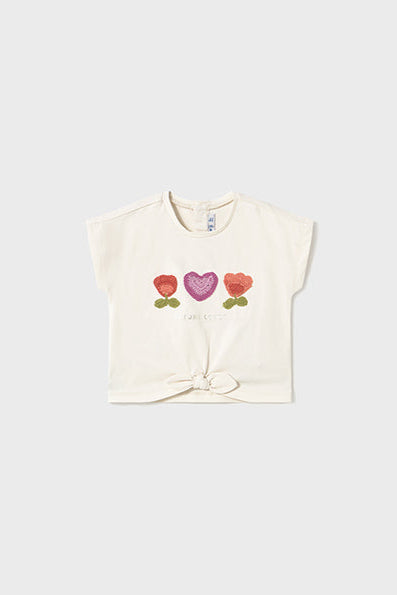 mini girl crochet heart tee