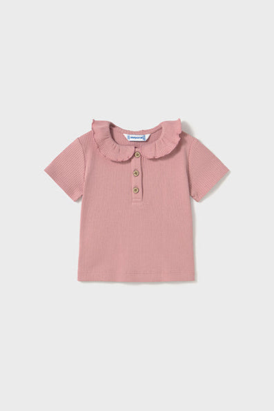 mini girl ruffle collar polo