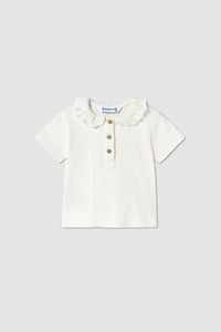 mini girl ruffle collar polo