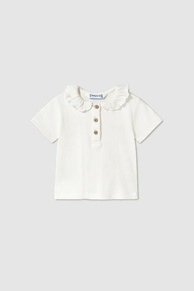 mini girl ruffle collar polo