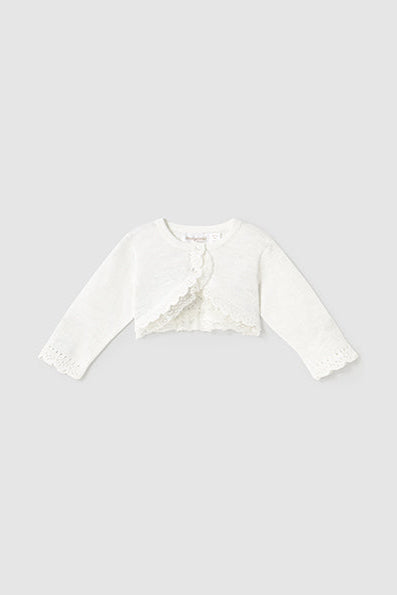 infant lace trim cardigan