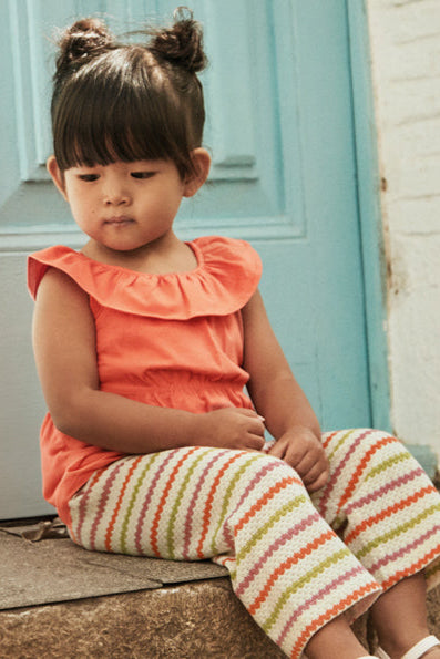 mini girl ruffle tee + crochet pant set