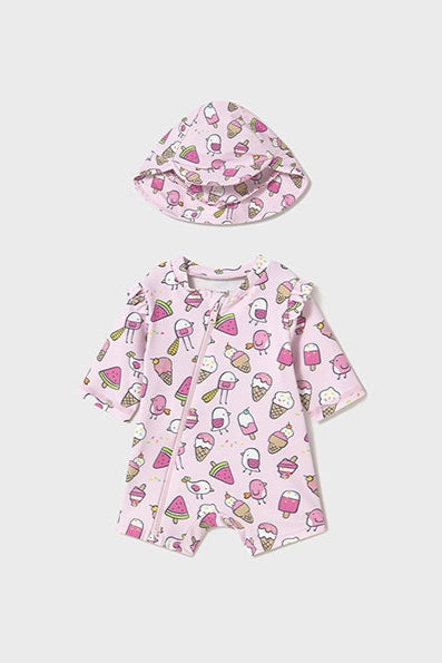 infant icecream swimsuit + hat