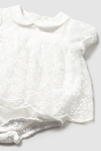 baby embroidered skirted bubble