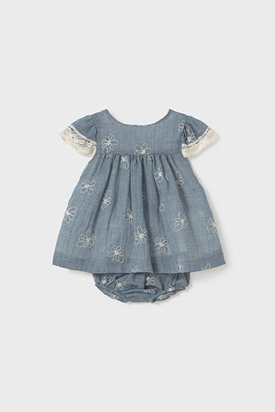 infant embroidered dress + bloomer