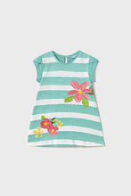 Load image into Gallery viewer, mini girl stripe flower jersey dress
