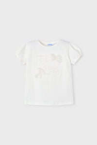 girls tulle trim tee