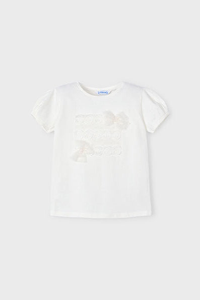girls tulle trim tee