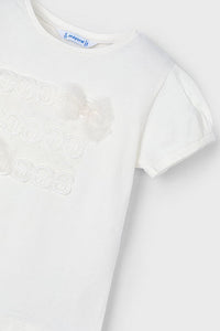 girls tulle trim tee