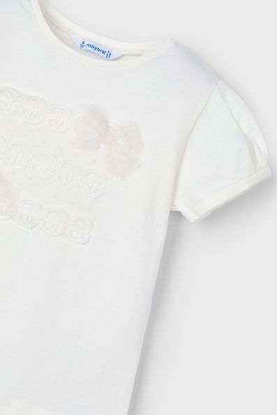 girls tulle trim tee