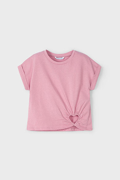 girls open heart tee