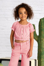 Load image into Gallery viewer, girls rib button short sleeve top
