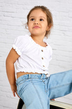 Load image into Gallery viewer, girls rib button short sleeve top
