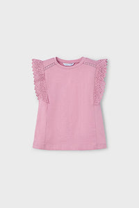 girls crochet trim tee