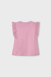 girls crochet trim tee