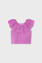 Load image into Gallery viewer, girls eyelet ruffle tee
