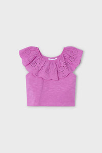 girls eyelet ruffle tee