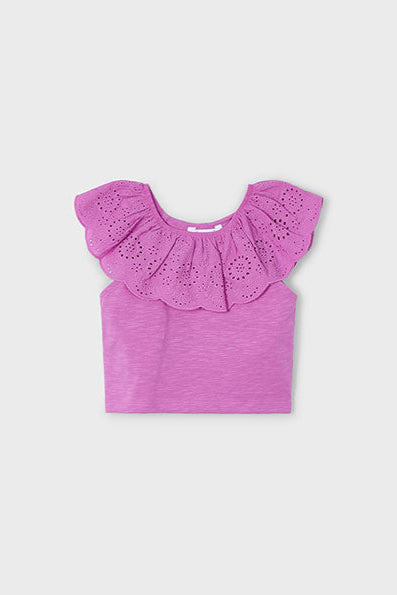girls eyelet ruffle tee