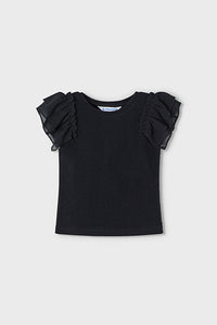girls rib flutter top