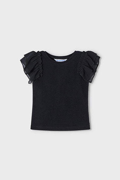 girls rib flutter top