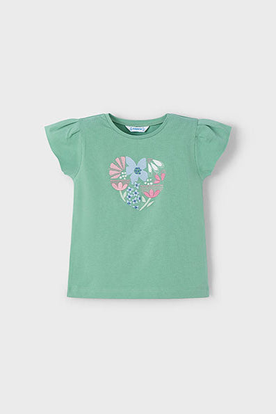 girls embroidered flowers tee