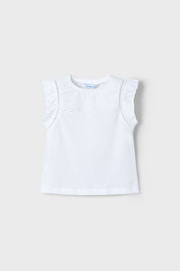 girls eyelet trim tank