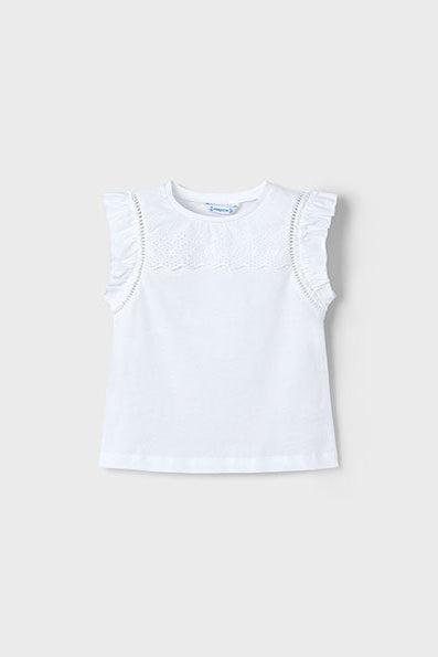 girls eyelet trim tank