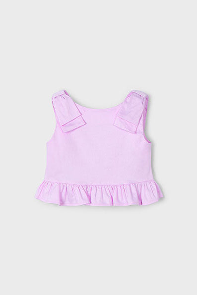 girls solid peplum tank