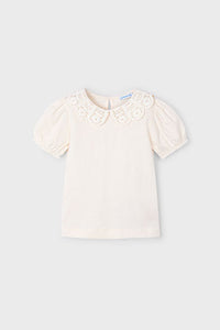 girls crochet collar tee