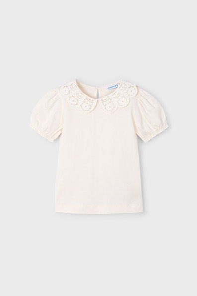 girls crochet collar tee