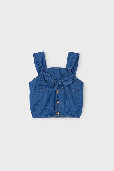 girls cutout denim top