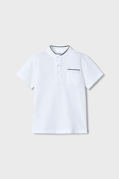 boys short sleeve collarless polo
