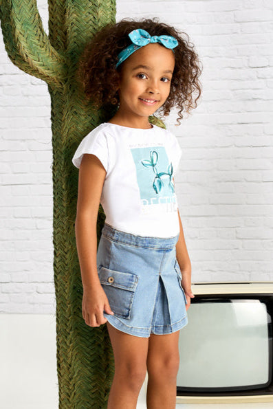 girls cargo denim shorts