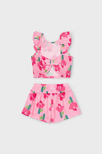 Load image into Gallery viewer, girls floral tie back tee + short set
