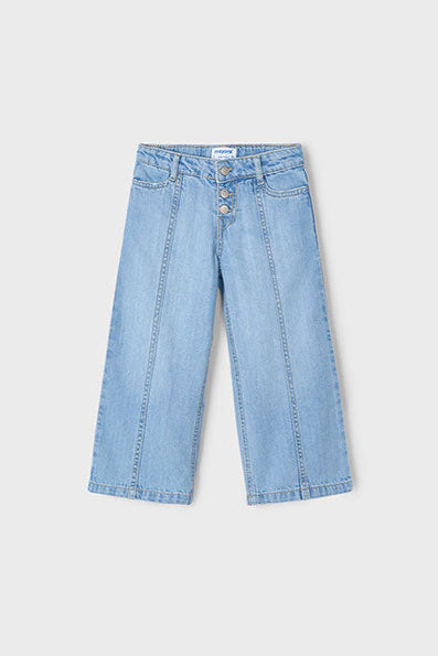 girls wide leg seamed denim