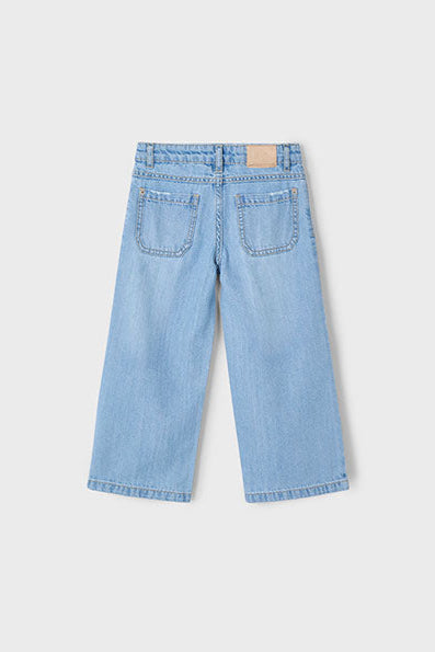 girls wide leg seamed denim