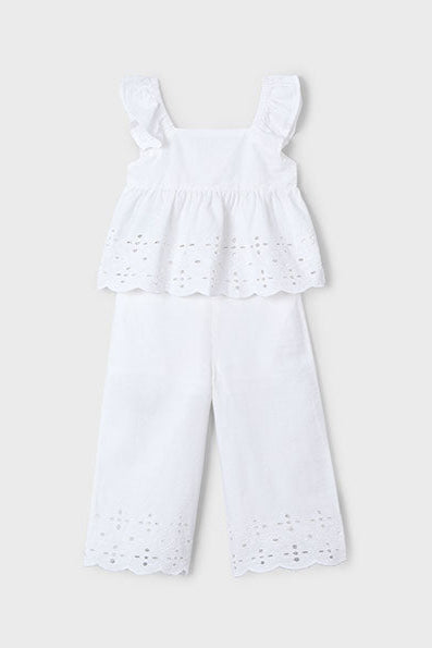 girls eyelet tank + pant set