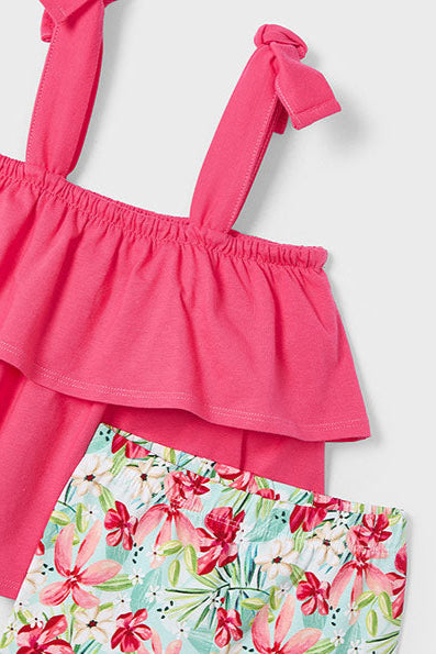 girls tiered tank + print legging set