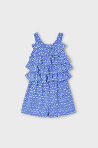 girls tiered print knit romper