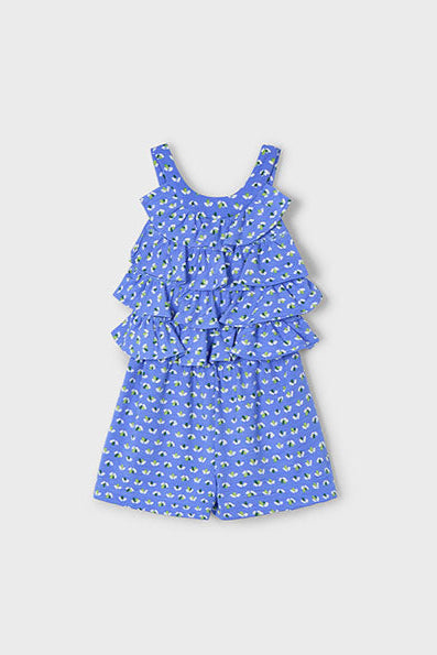 girls tiered print knit romper