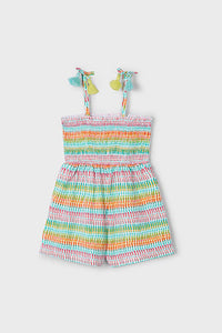 girls smocked tassel strap romper