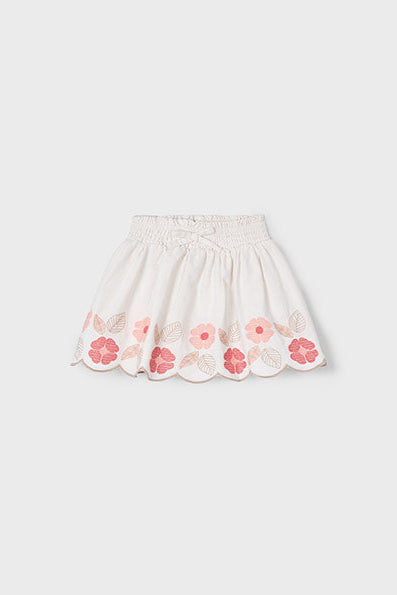 girls embroidered scallop skirt