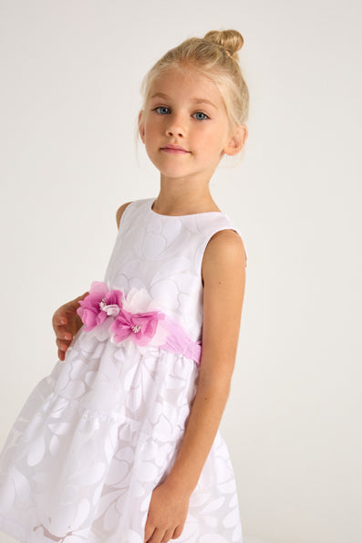 girls organza petal sash dress