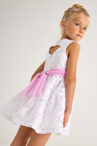 girls organza petal sash dress