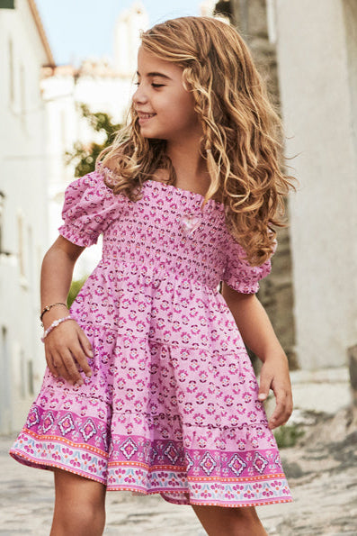 girls floral smock dress