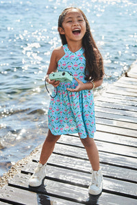 girls flamingos jersey dress